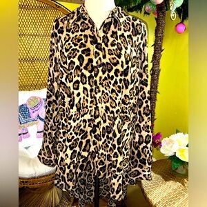 Lane Bryant Hi Lo Animal Print Top Size 18 EUC
